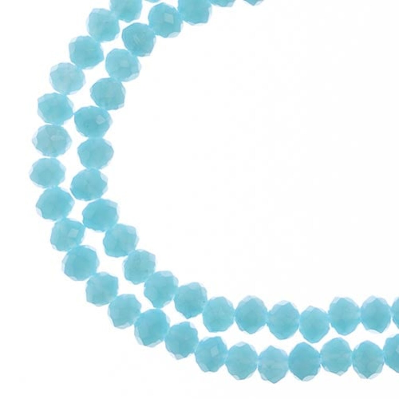 Crystal Lane DIY 2-Strand 7in Opaque Finish Glass Rondelle Donut Bead Strands